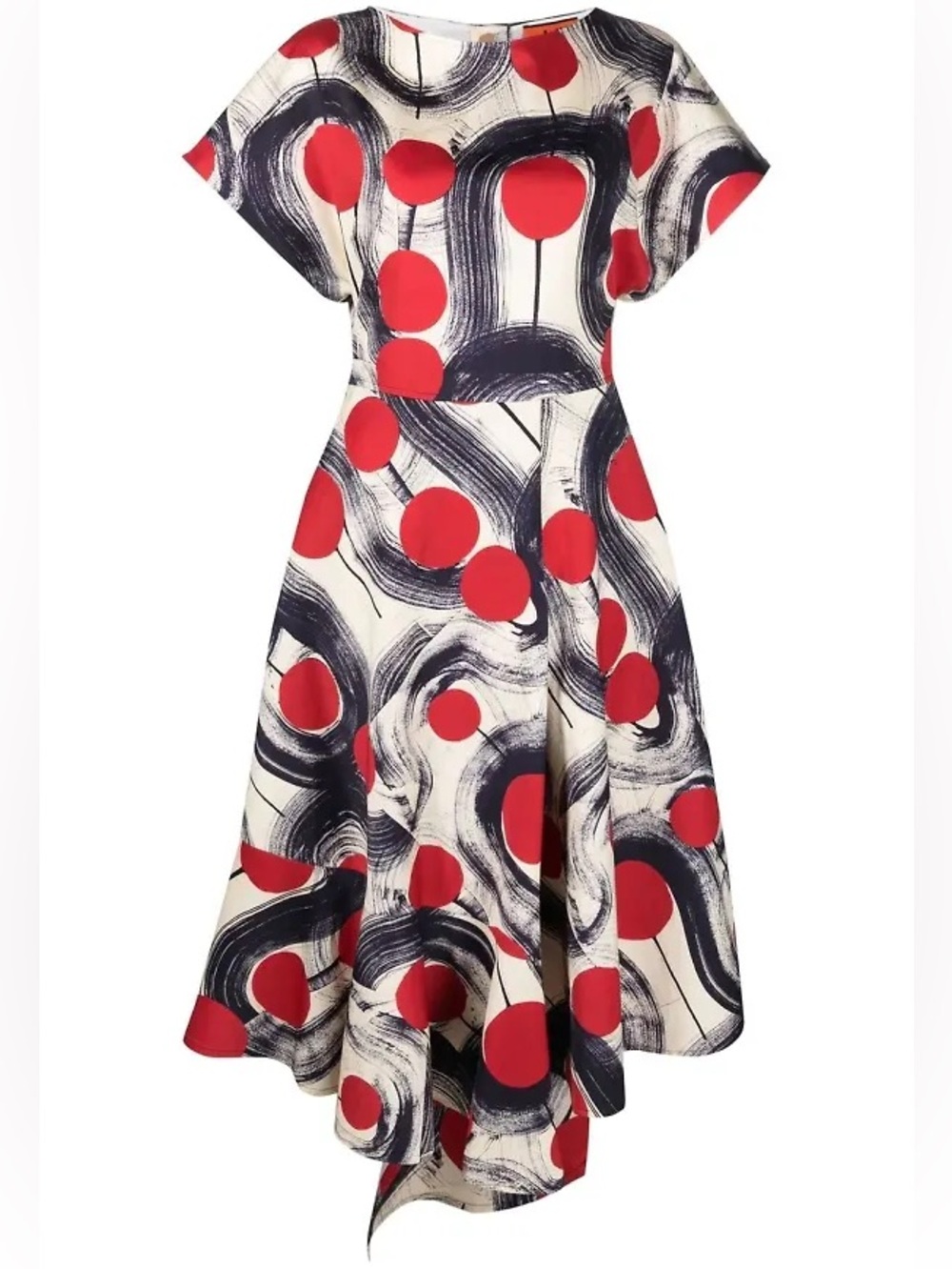 Beulah Red & Blue Abstract Dress